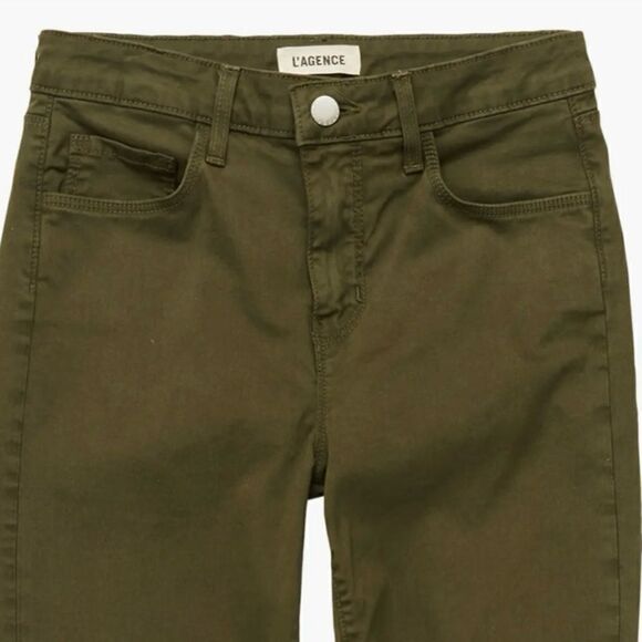 L' AGENCE Margot High Waist Ankle Olive Jeans size 25 NWT $298 - Picture 6 of 11